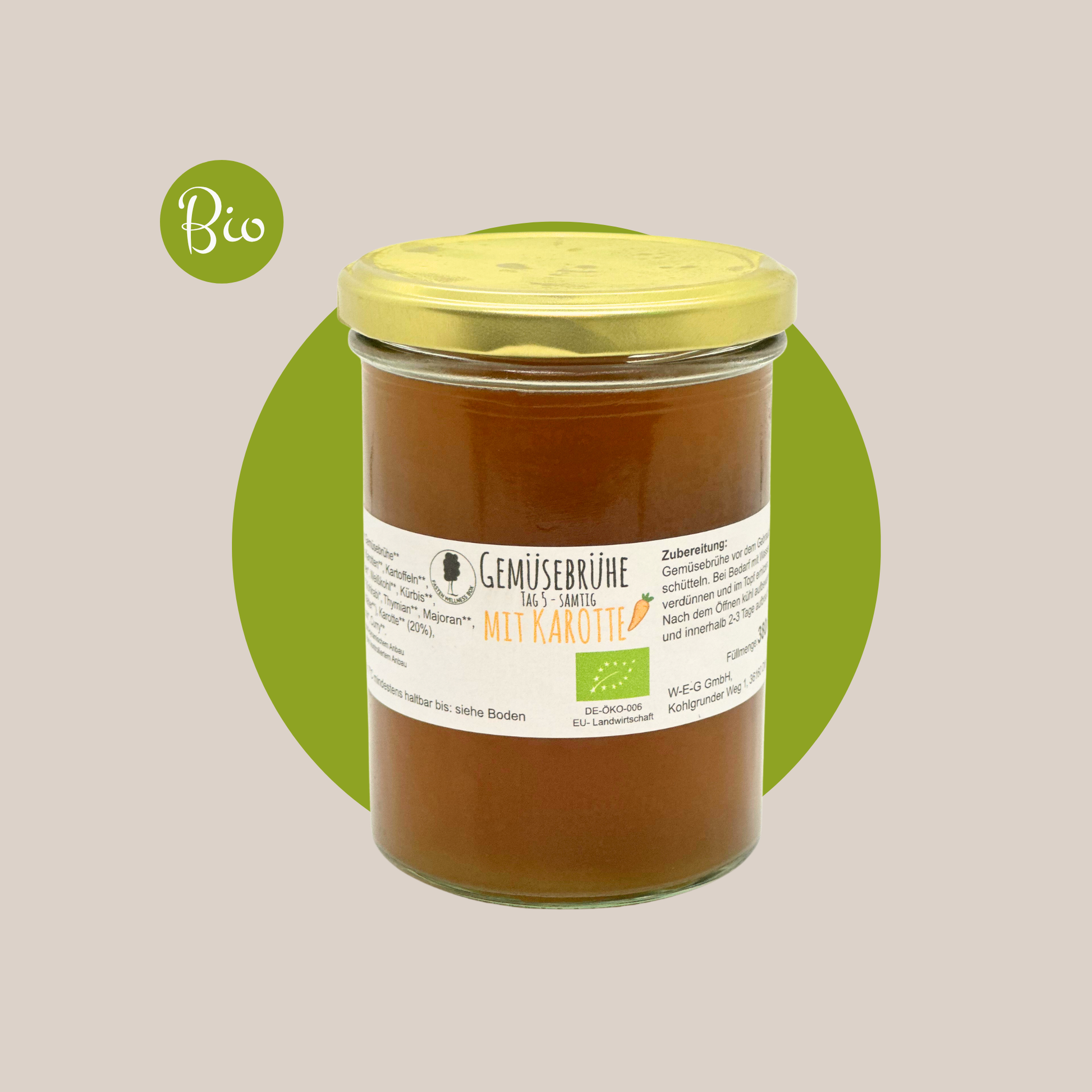 Bio Fastenbrühe: Gemüsebrühe mit Karotten 380 ml