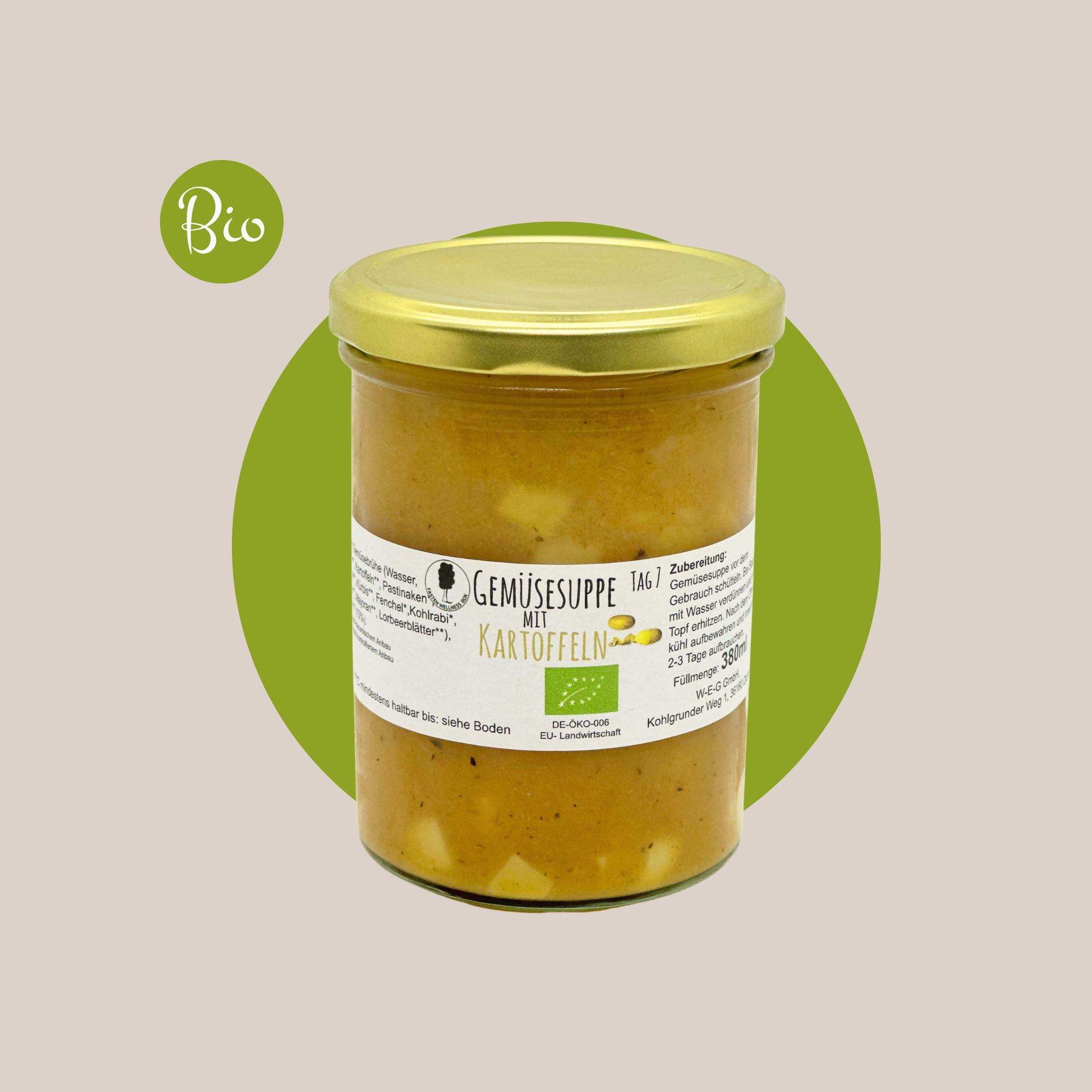 Bio Fastenbrühe: Gemüsebrühe mit Kartoffeln, 380 ml