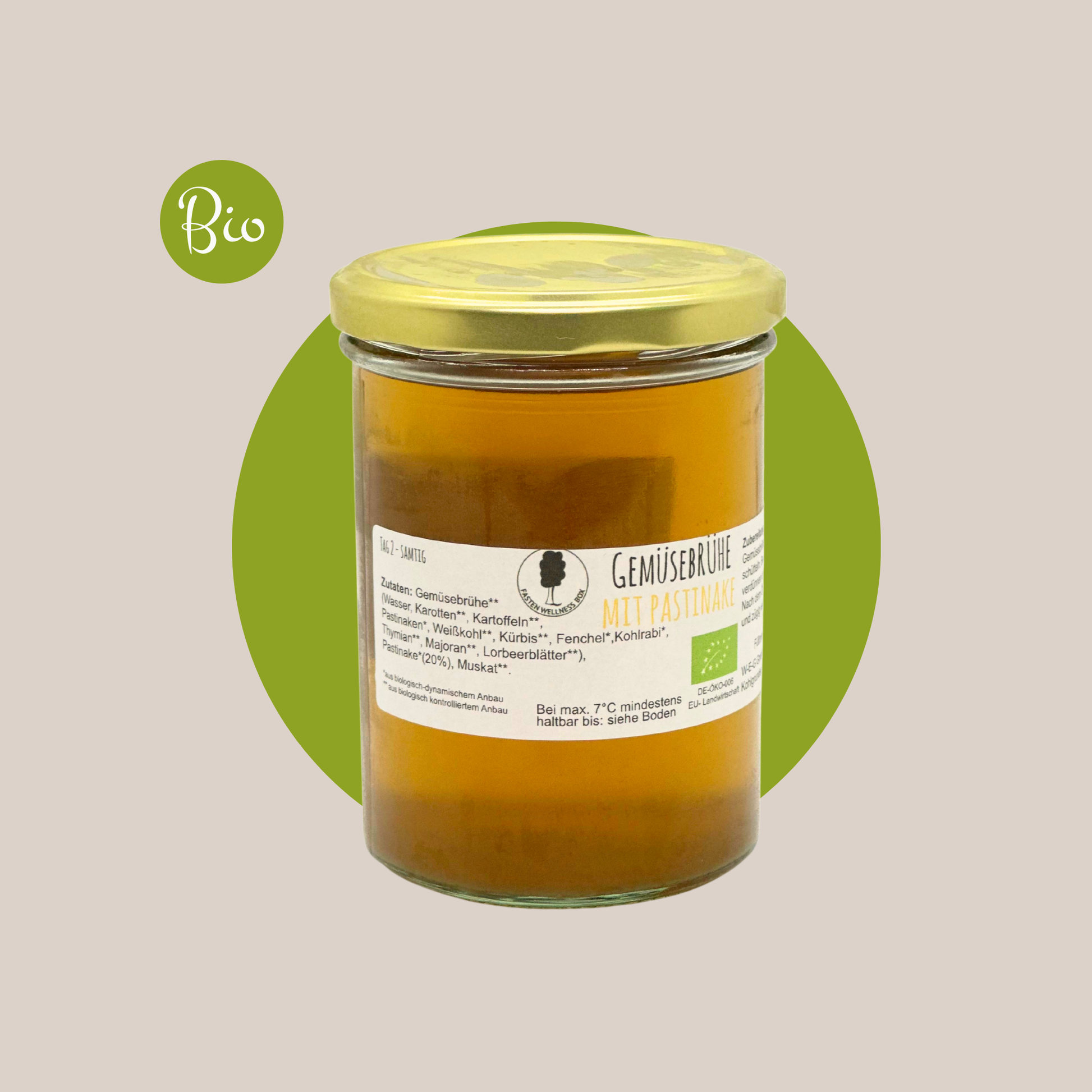 Bio Fastenbrühe: Gemüsebrühe mit Pastinake, 380 ml