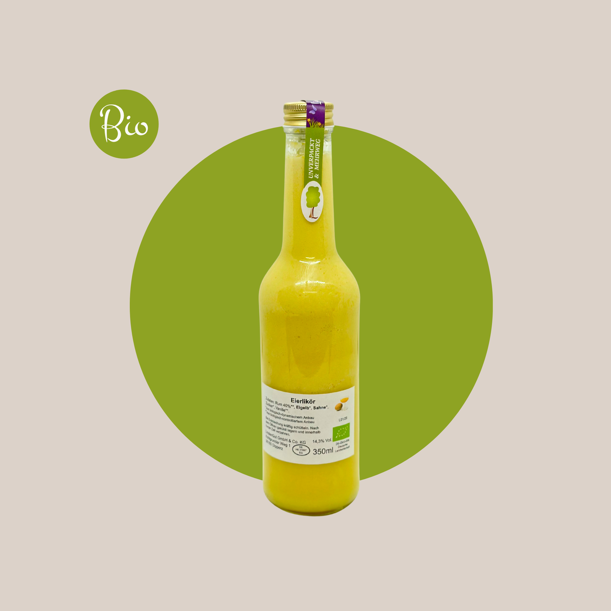 Bio LindenGut Demeter Eierlikör, 350ml