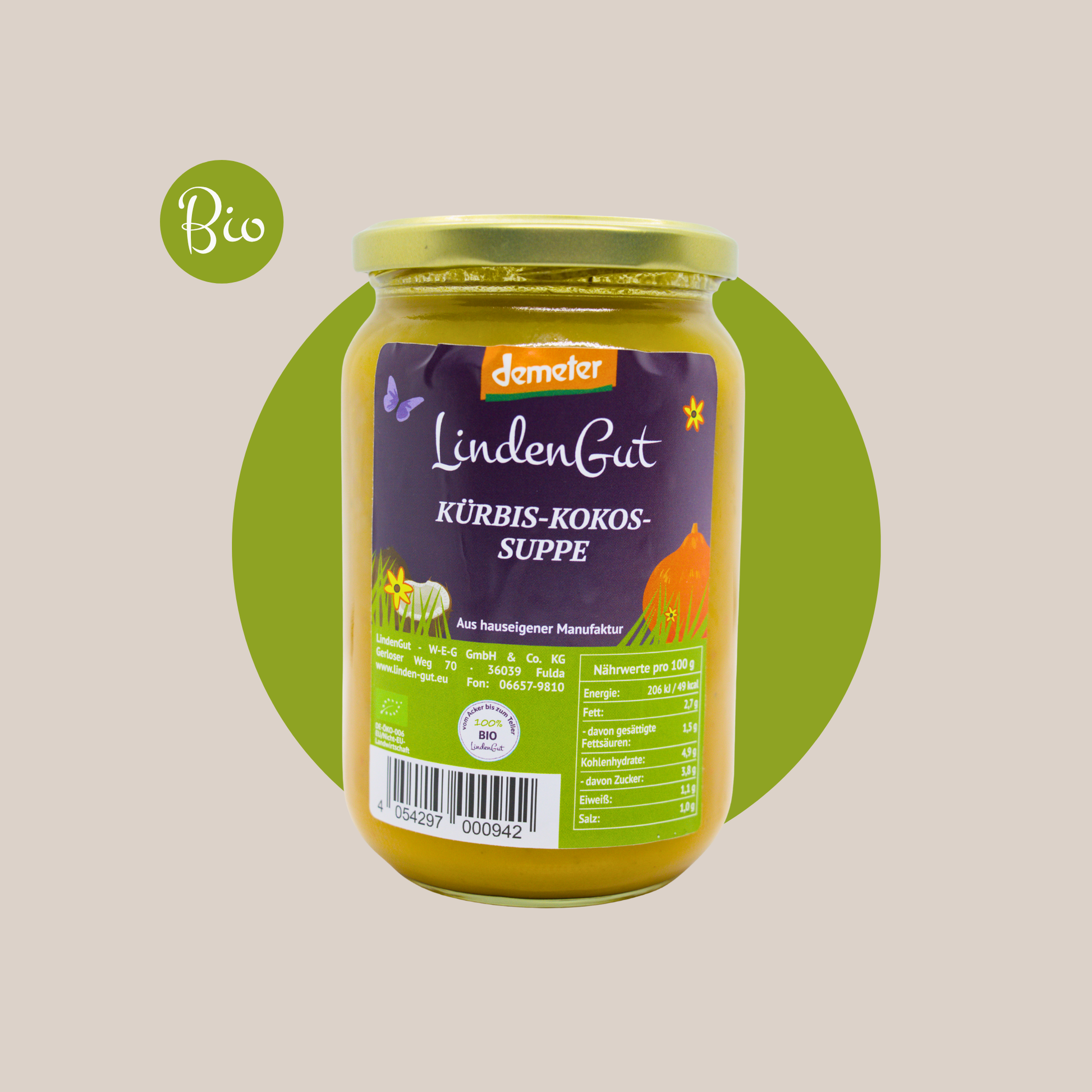 Bio Kürbis-Kokos Suppe
