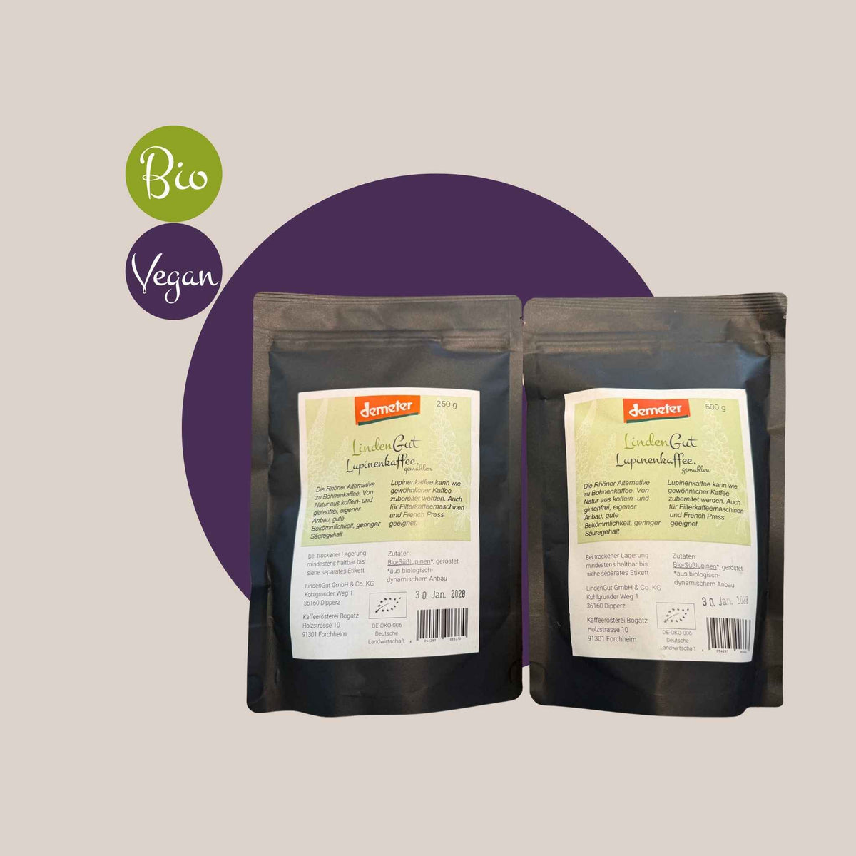 Demeter lupine coffee 500g, ground