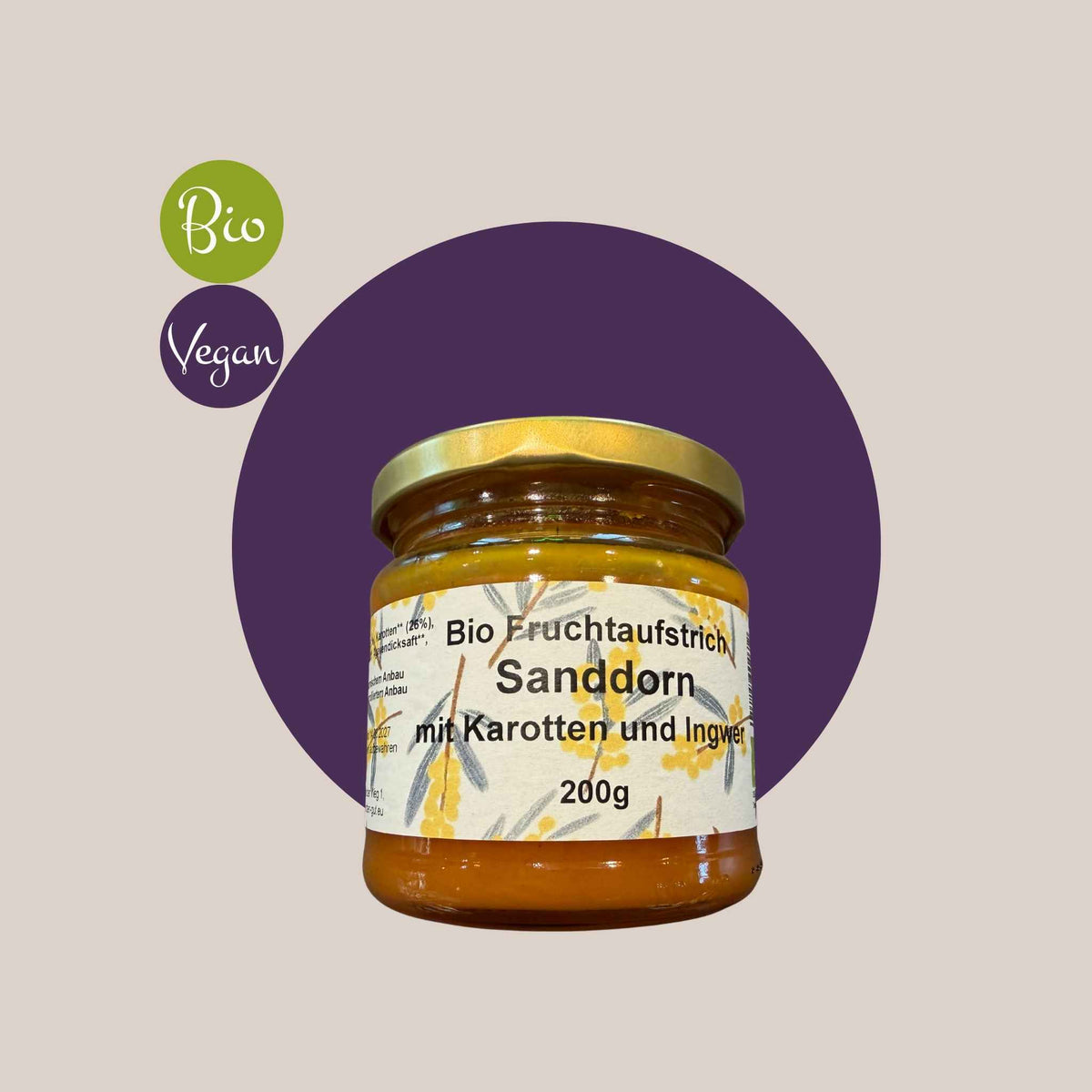 Organic Sea Buckthorn, Carrot, and Ginger Fruit Spread