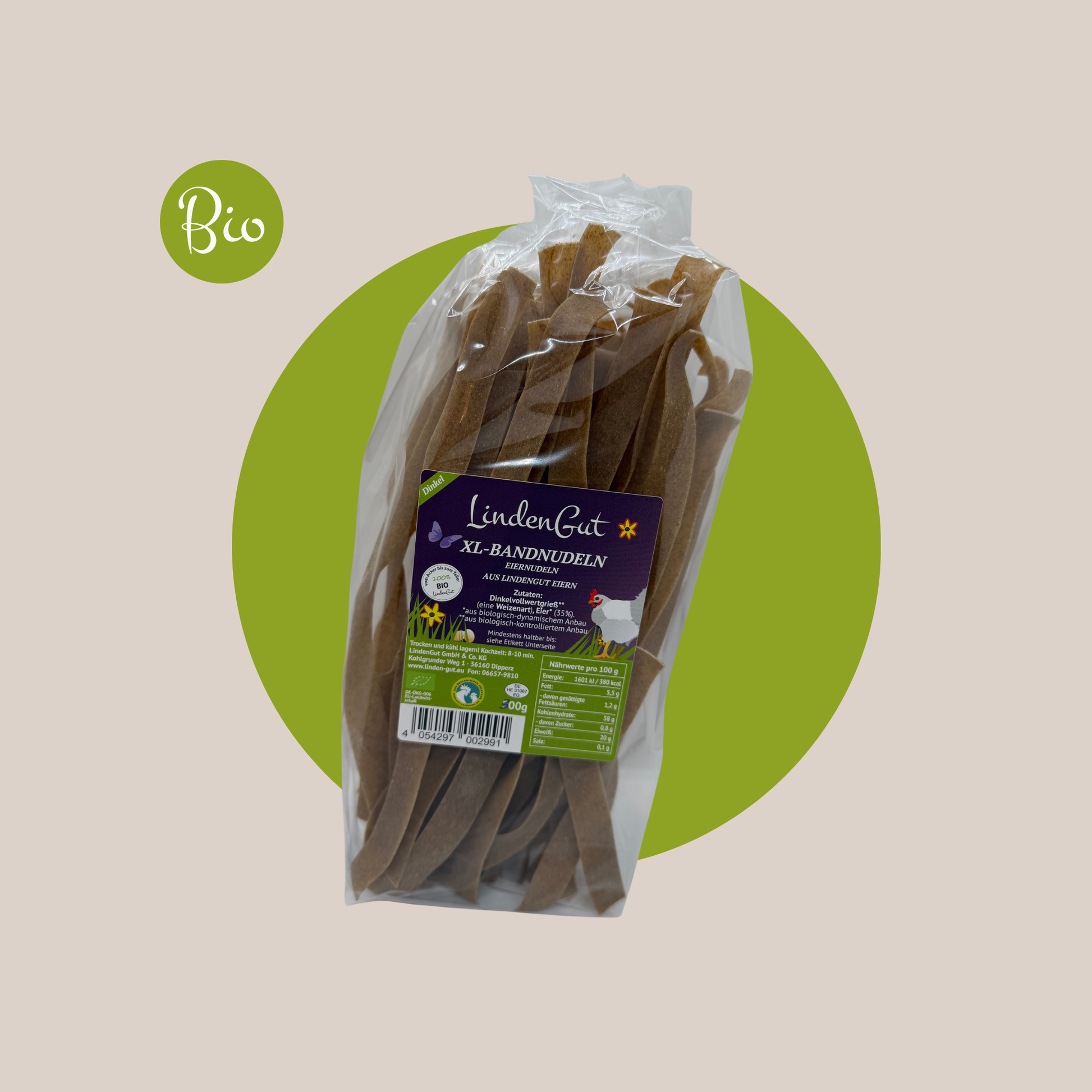 Bio XL-Bandnudeln Dinkel (Bioland) mit Ei